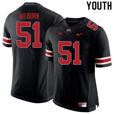 Youth Ohio State Buckeyes #51 Trayvon Wilburn Blackout Nike NCAA College Football Jersey March NVY7544QP